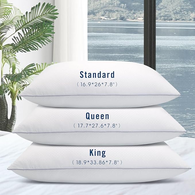 Piwaal Bed Pillows for Sleeping 2 Pack, Standard Size Pillows Set of 2 - Image 2