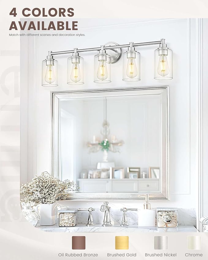 FEMILA 32" Bathroom Vanity Light, Brushed Nickel Bathroom Lights Over Mirror - Image 3