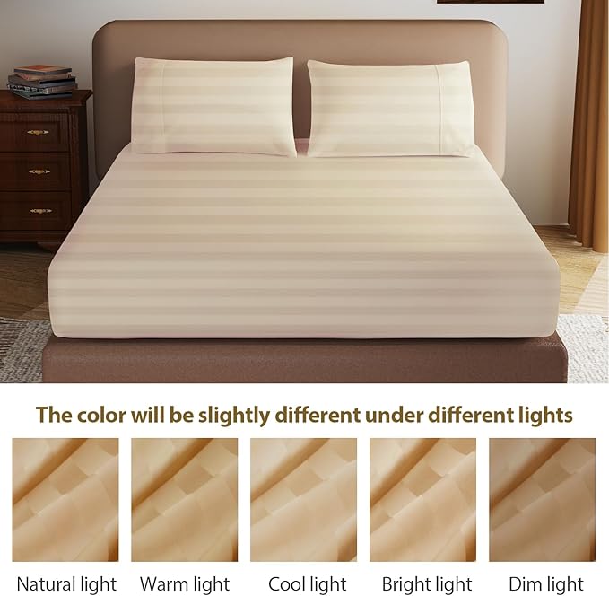 100% Egyptian Cotton Fitted Sheet CK Size, 600 Thread Count, Single Fitted - Image 8