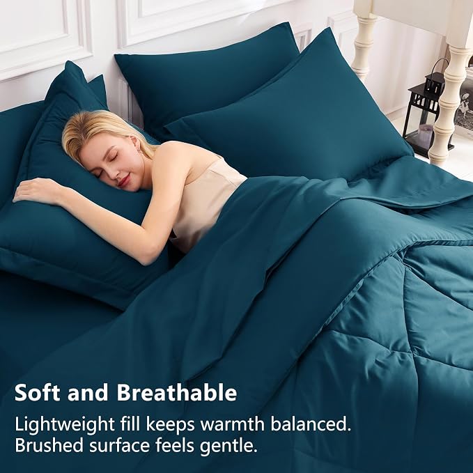 CozyLux Queen Comforter Set Lyons Blue - Image 3