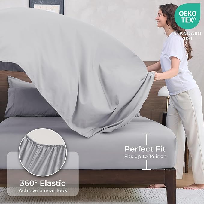 HEVUMYI Light Grey California King Comforter Set - Image 5