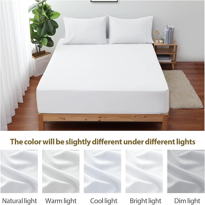 California King Size Fitted Sheet Only White, 100% Egyptian Cotton 600 Thread - Image 8