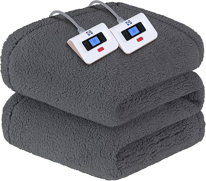 SEALY Electric Blanket King Size, Dual Control Soft Sherpa Heated Blanket by Sealy