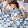 Blue Checkered Weighted Blanket by BETU