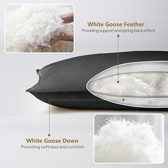 Goose Down Body Pillows for Adults, Large Body Pillow for Side Sleeper - Image 4