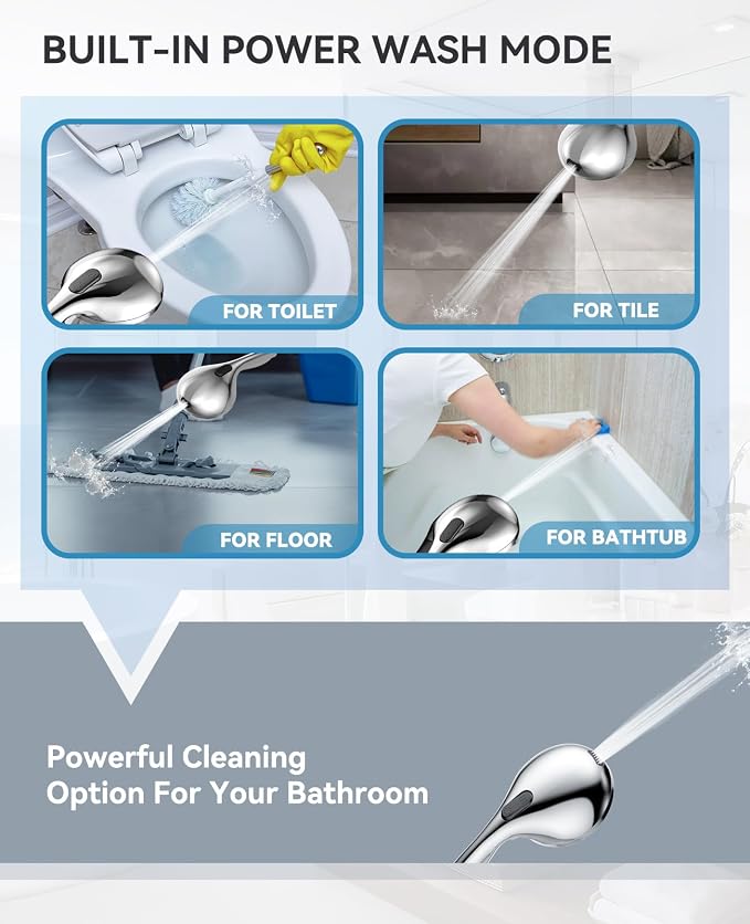 JDO Shower Head with Handheld, High Pressure Handheld Shower Head 9 Settings - Image 2