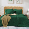 WRENSONGE Full Size Comforter Sets, 7 Pieces Emerald Green Bed in a Bag by WRENSONGE