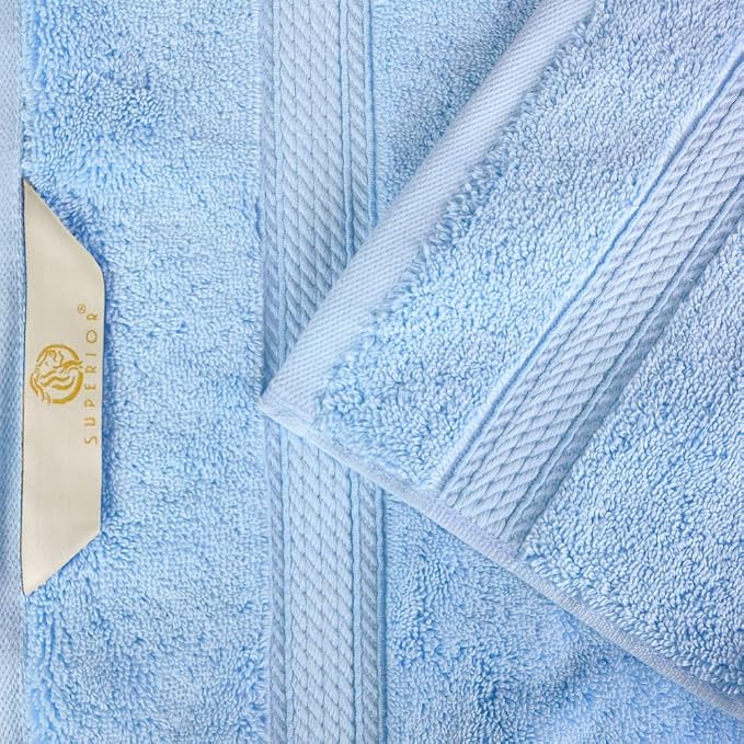 SUPERIOR Egyptian Cotton Pile 3 Piece Towel Set, Includes 1 Bath, 1 Hand - Image 6