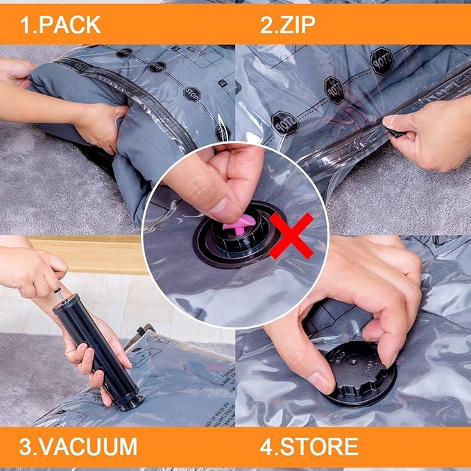 GONGSHI Vacuum Seal Bags for Clothing Travel & Home Storage, Travel Vacuum Bags - Image 8