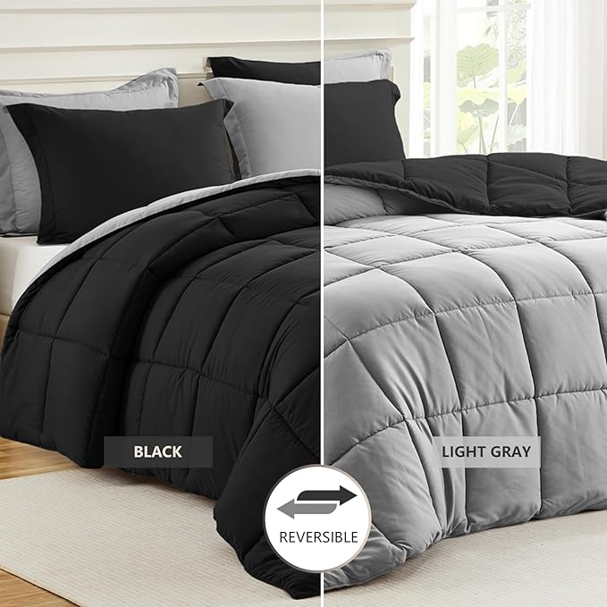 Homelike Moment California King Comforter Set Black, Cal King Comforter Set - Image 2