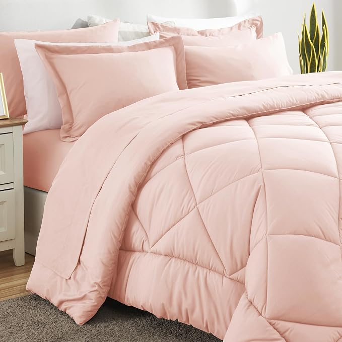 CozyLux Full Size Comforter Sets Blush Pink - Image 4