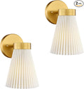Set of 2 Wall Sconces, HWH Gold Bathroom Light Fixtures by HWHINVESTMENT