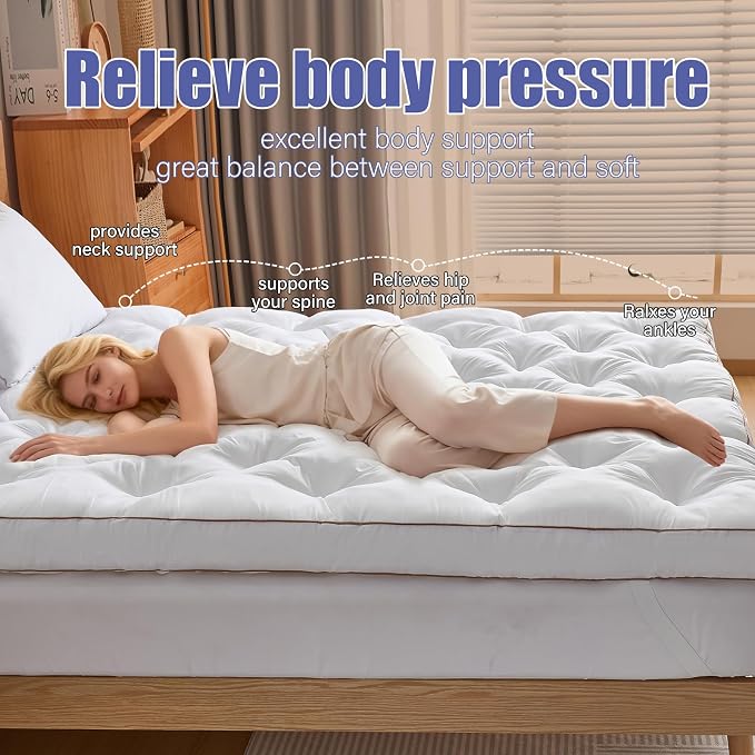 WhatsBedding 4 Inch Memory Foam Mattress Topper Full - Image 8