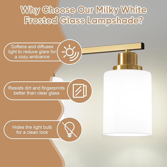 Ascher Bathroom Light Fixtures, 4-Light Vanity Light Over Mirror, Wall Lamp - Image 4