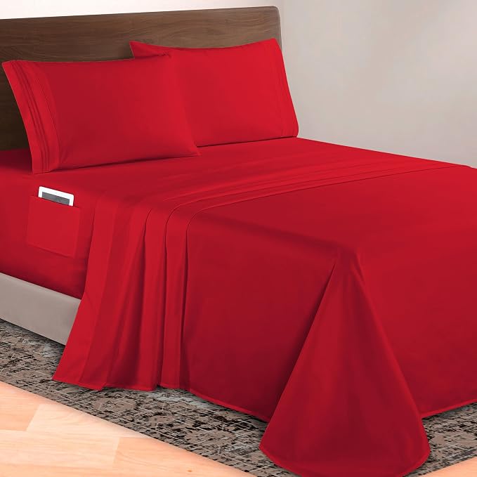 Elegant Comfort Luxurious 1500 Premium Hotel Quality Microfiber 4-Piece Sheet by ELEGANTCOMFORT