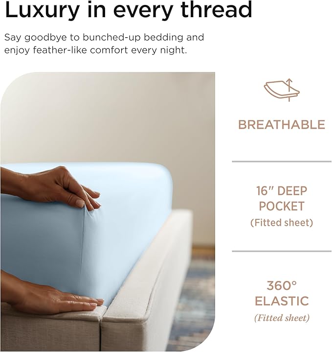 Threadmill Luxury 800 Thread Count Full Size 100% Cotton Sheets - Image 5
