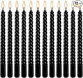 WPONSZU 10 Inch Black Spiral Taper Candle Set, 12 Pack Unscented Dripless by WPONSZU