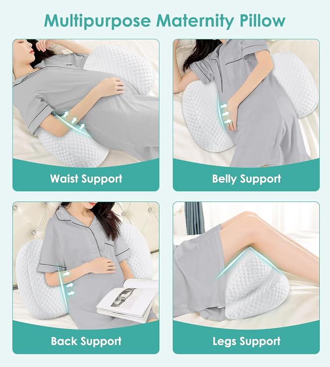 Pregnancy Pillow Cooling for Sleeping, Detachable and Adjustable Double-Sided - Image 4