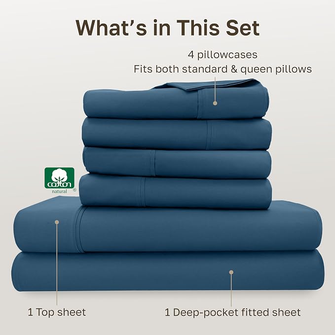 California Design Den 6-Pc Queen Size Sheet Set - Image 4