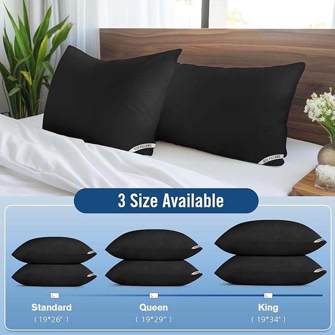 Piwaal Luxury Hotel Pillows for Sleeping 4 Pack, Bed Pillows Queen Size Set of 4 - Image 2