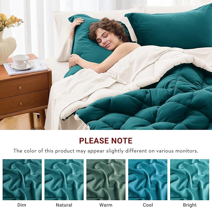 MUXHOMO 7 Pieces Full Comforter Set, Reversible Bed in a Bag Full Size - Image 4