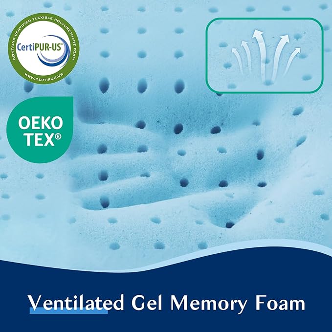 Stomach Sleeping Pillow for Stomach & Back Sleepers, Cooling Gel Thin Memory - Image 3