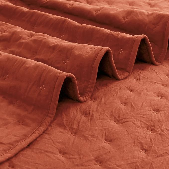 ROARINGWILD Burnt Orange Quilt Sets Queen Size - Image 6