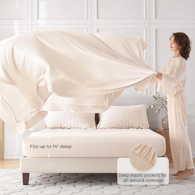 MUXHOMO 7 Pieces King Comforter Set, Seersucker Bed in a Bag King Size - Image 3