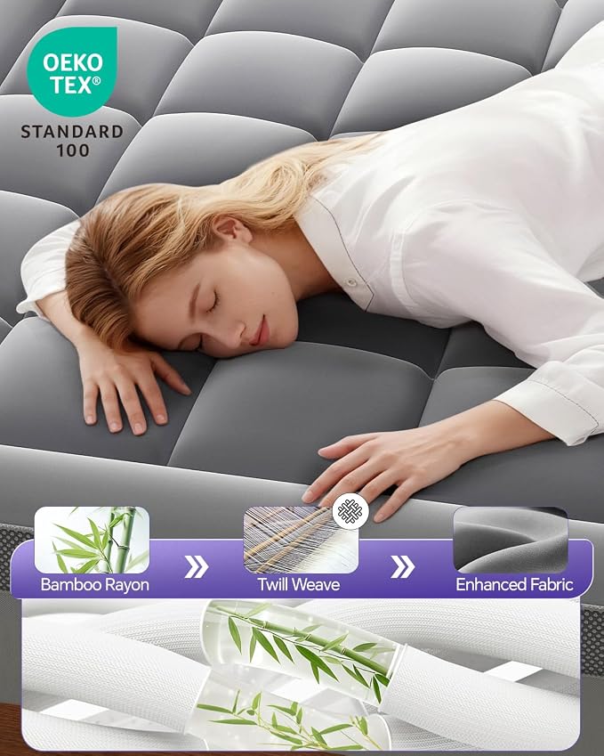 ChiXpace Dual Layer 4 Inch Memory Foam Mattress Topper Full - Image 2