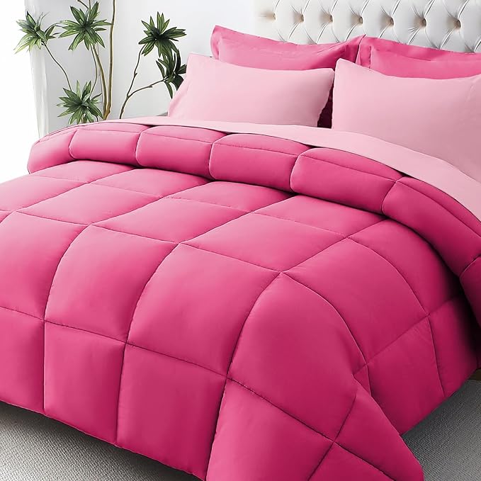 JOLLYVOGUE California King Comforter Set, Ultra-Soft Bed in a Bag 7 Pieces by JOLLYVOGUE