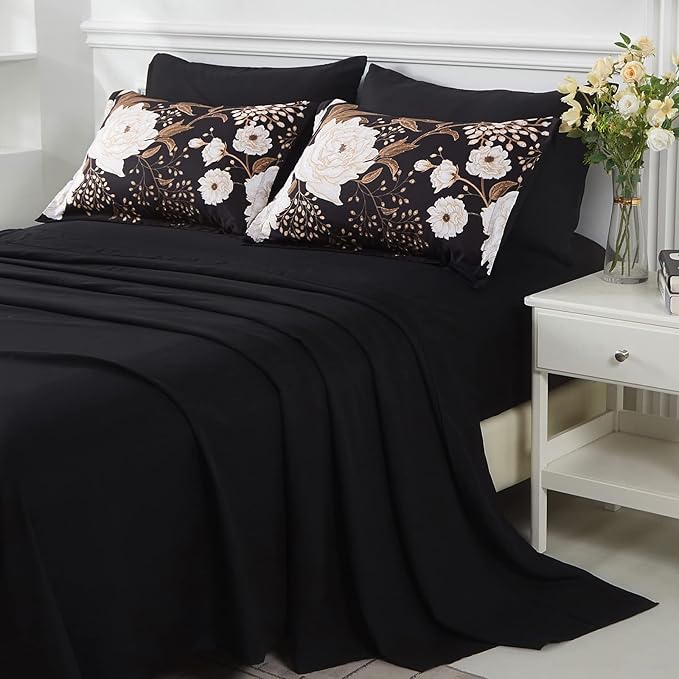 Yogeneg 5 Piece Bed in a Bag Twin Size Comforter Set Botanical Floral Bedding - Image 4
