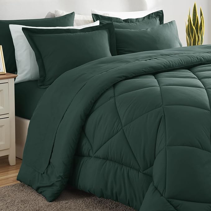 CozyLux Full Size Comforter Sets Forest Green - Image 8