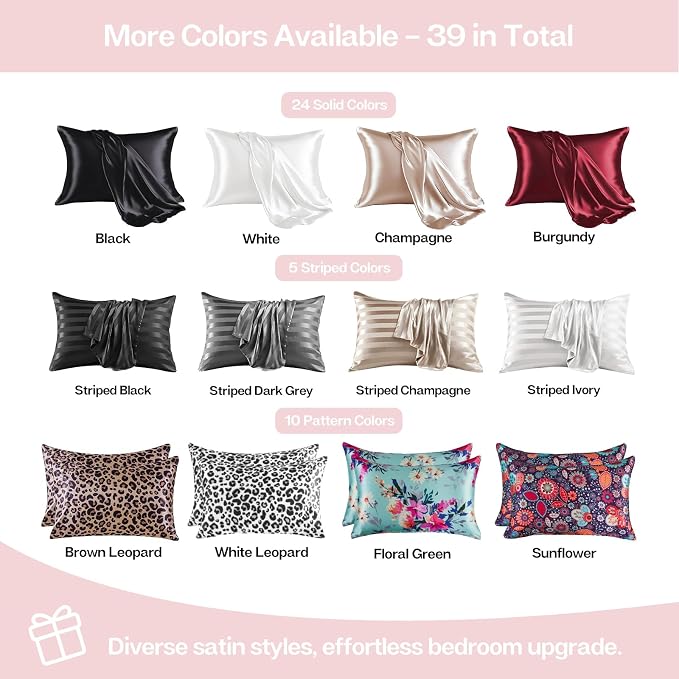 MR&HM Satin Pillowcase for Hair and Skin, Silk Satin Pillowcase 2 Pack - Image 7