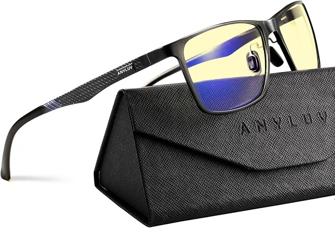 ANYLUV Blue Light Glasses Men, Relieve Eyestrain and Eye Protection, Al-Mg by ANYLUV