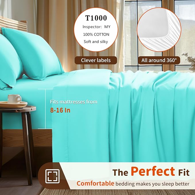 LBRO2M Split King Sheet Sets for Adjustable Bed 1000 Thread Count 100% Egyptian - Image 3