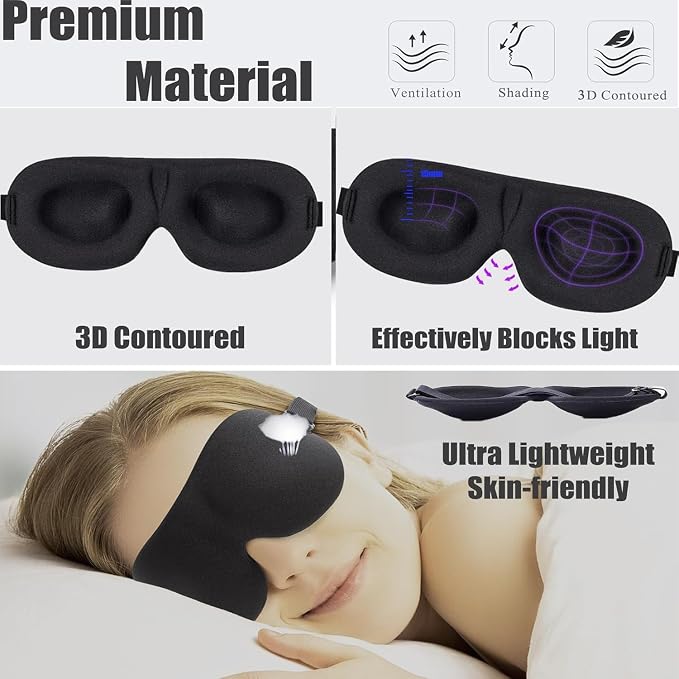 Soft 3D Blackout Sleep Eye Mask 1 Pack - Image 2