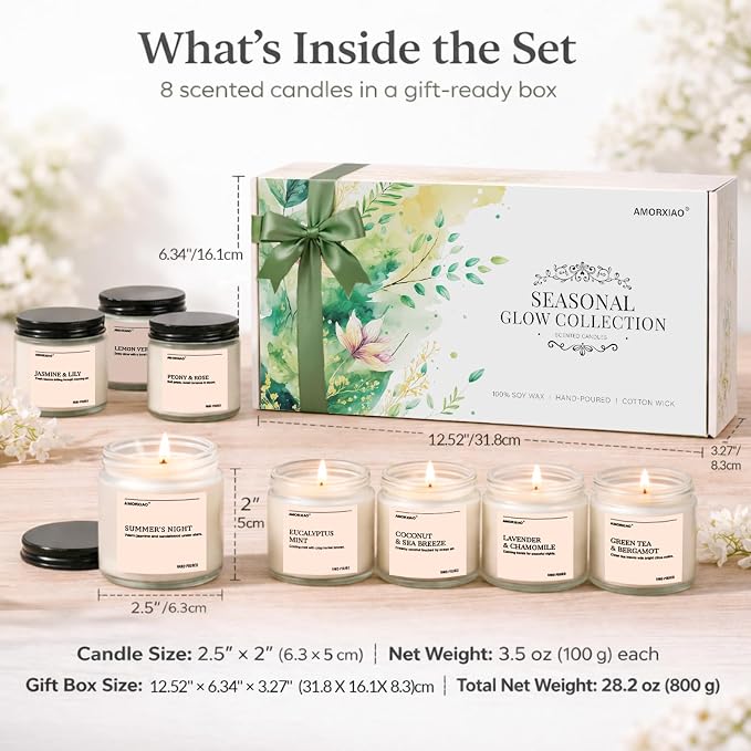 Scented Candles Gift Set, 8 Pack Soy Wax Candles - Image 7