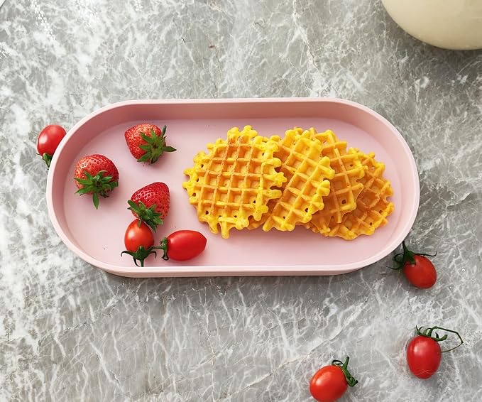 Pink Small Tray, Oval Tray for Kitchen Counter, Bathtub Bathroom Vanity Items - Image 2