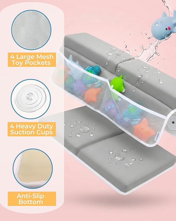 Comfortable Baby Bath Kneeler and Elbow Rest Pad Set – Thick Memory Foam Bath - Image 4