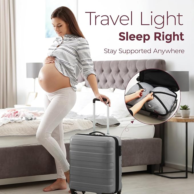 Momcozy Portable Pregnancy Pillow –Memory Foam W Shaped Maternity Great Support - Image 5