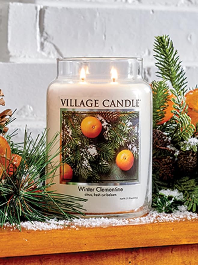 Village Candle Winter Clementine Large Apothecary Jar, Scented Candle, 21.25 oz. - Image 3