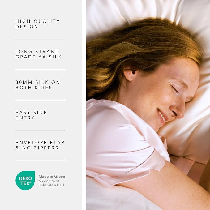 Fishers Finery 30mm 100% Pure Mulberry Silk Pillowcase Set, Quality Tested - Image 4