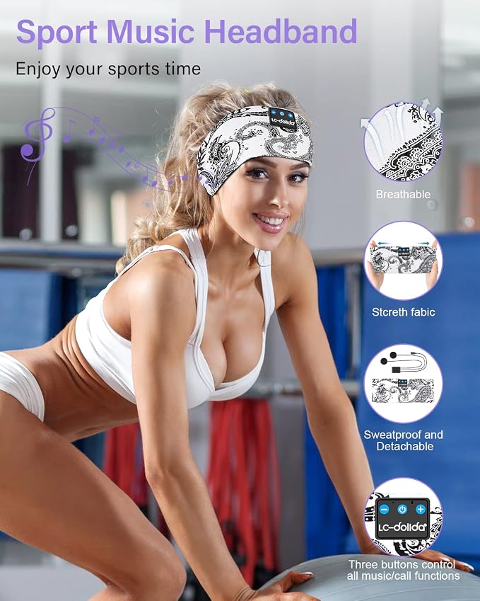 LC-dolida Sleep Headphones Bluetooth Wireless Headphones - Image 2