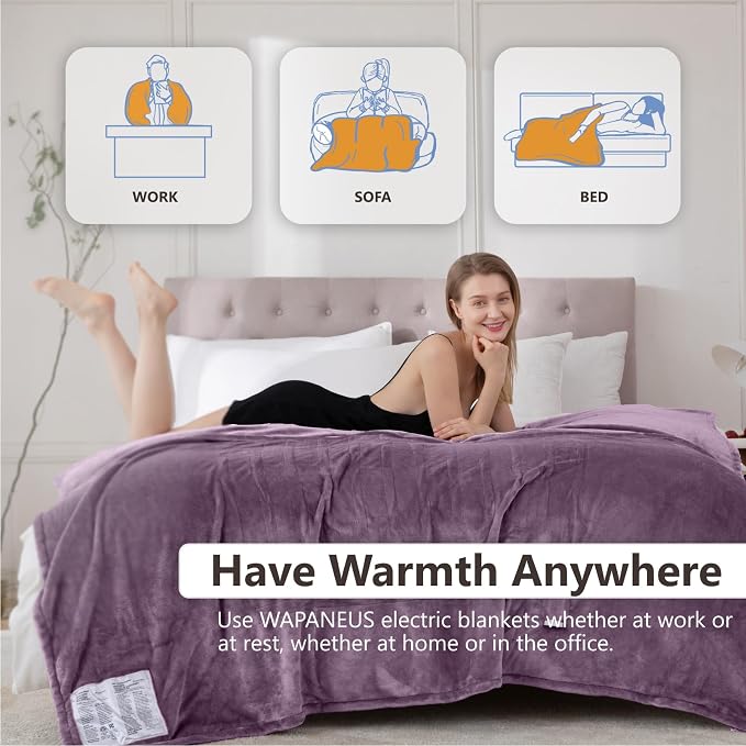 Wapaneus Heated Blanket Electric Full Size 72"x84" - Image 4