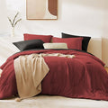 WRENSONGE Full Size Comforter Sets, 7 Pieces Bright Red Bed in a Bag by WRENSONGE