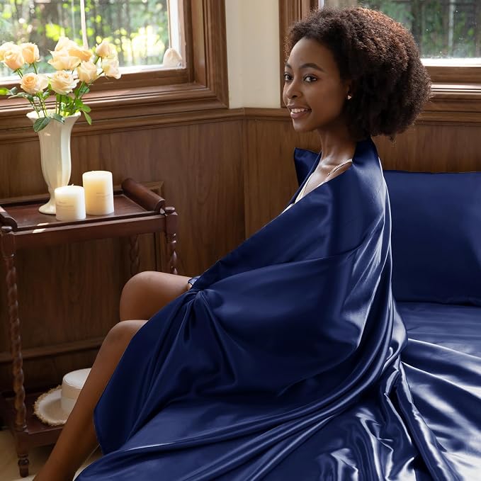 CozyLux Satin Sheets King Size Sheet Set - Image 8