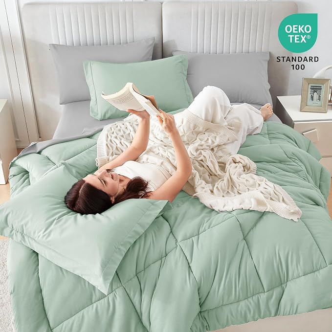 Sasttie Twin XL Comforter Set, 5 Pieces Reversible Twin XL Bed in a Bag - Image 6