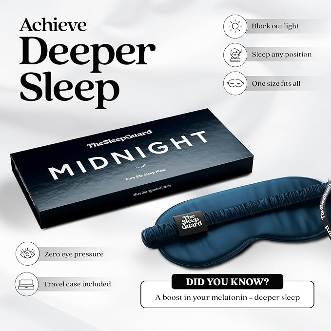 TheSleepGuard Pure Silk Sleep Mask Light Blocking Travel Essentials. Eye Masks - Image 3