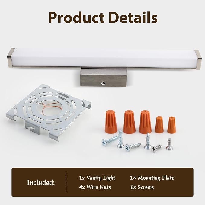 Bathroom Light Fixtures Over Mirror 22IN, 19W 5CCT Dimmable Modern Vanity Lights - Image 8