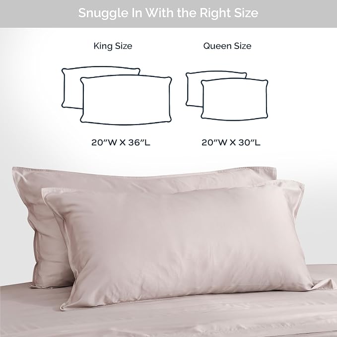 Pillow Cases King Size Set of 2 Pillowcases 100% Viscose from Bamboo Cooling - Image 6
